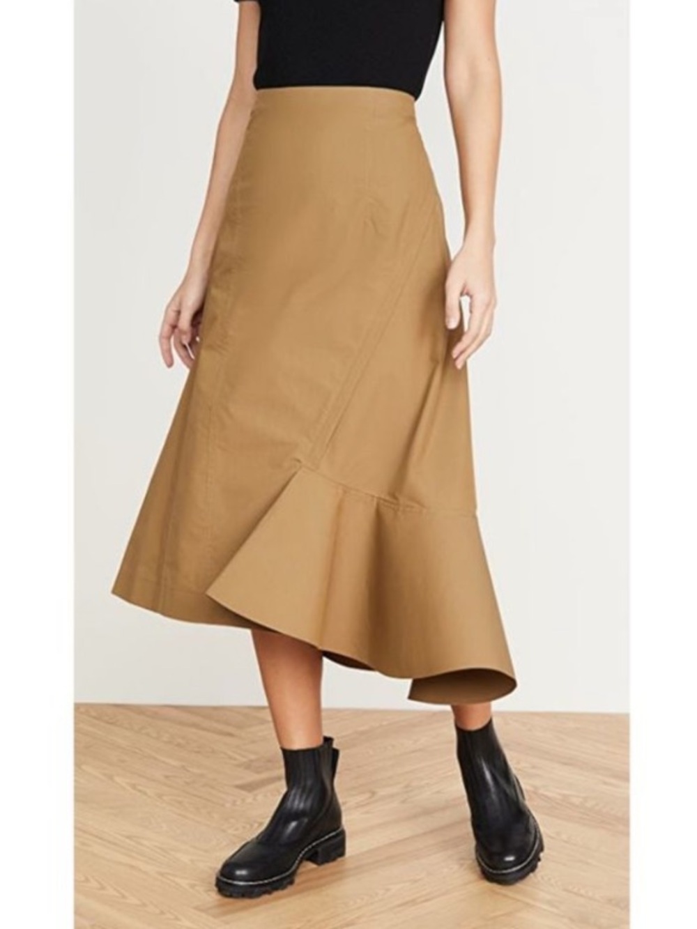 3.1 Phillip Lim Ruffle Hem Tan Skirt